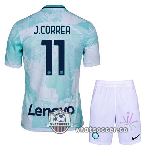 Inter Milan (J.CORREA 11) Kids Away Soccer Jerseys White Green 2022-2023