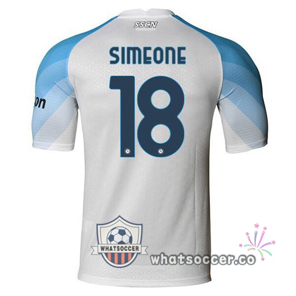 SSC Napoli (Simeone 18) Home Soccer Jerseys White 2022-2023