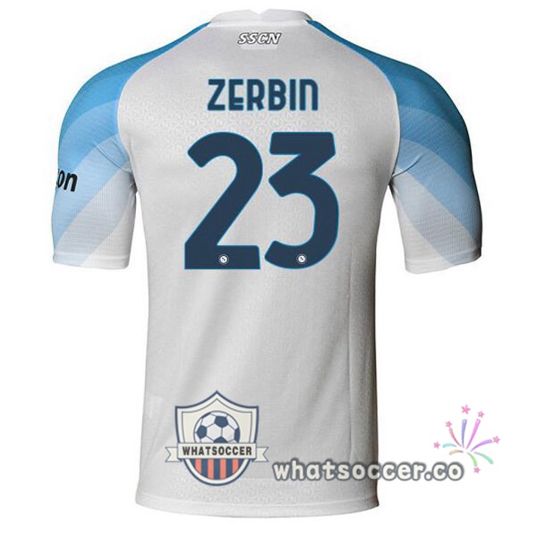 SSC Napoli (Zerbin 23) Home Soccer Jerseys White 2022-2023