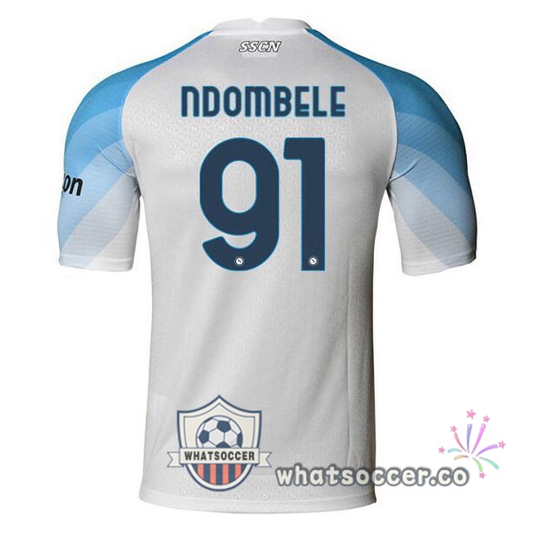 SSC Napoli (Ndombele 91) Home Soccer Jerseys White 2022-2023
