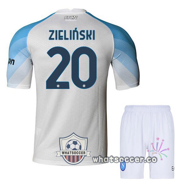 SSC Napoli (Zieliński 20) Kids Home Soccer Jerseys White 2022-2023