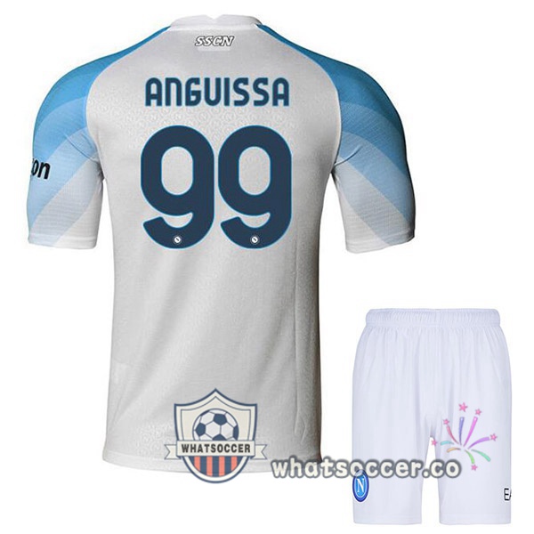 SSC Napoli (Anguissa 99) Kids Home Soccer Jerseys White 2022-2023