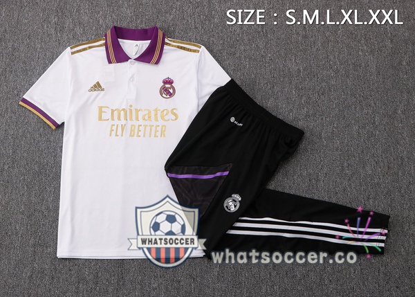 Training Polo Real Madrid + Pants White 2022-2023