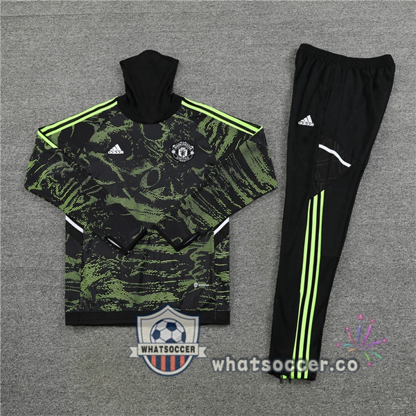 Manchester United High Collar Green Tracksuit 2022-2023