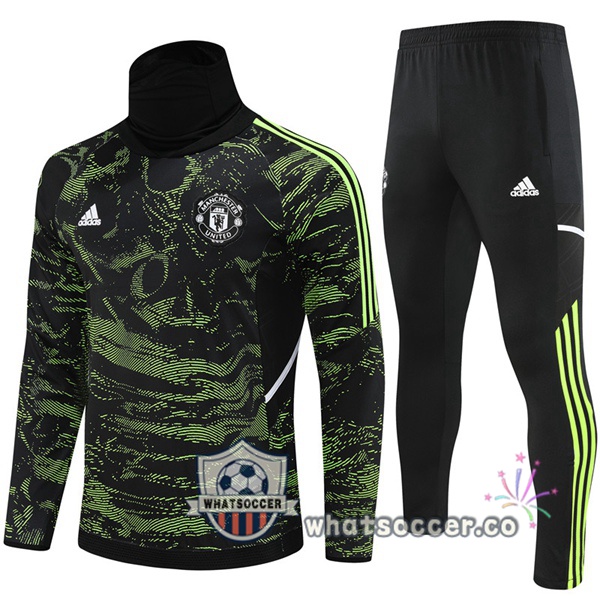 Manchester United High Collar Green Tracksuit 2022-2023