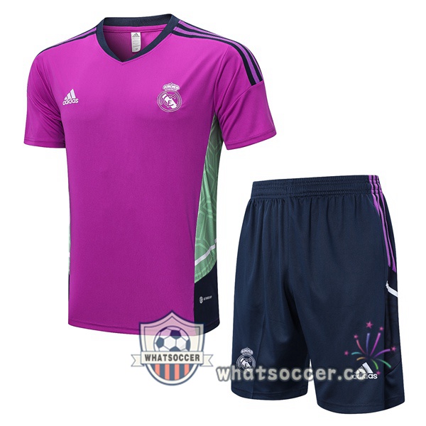 Real Madrid Training T-Shirts + Shorts Purple 2022-2023