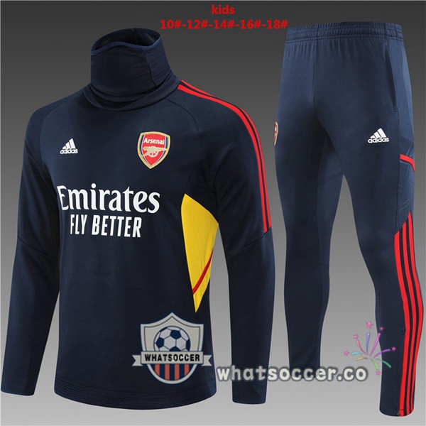 Arsenal High Collar Kids Blue Royal Tracksuit 2022-2023