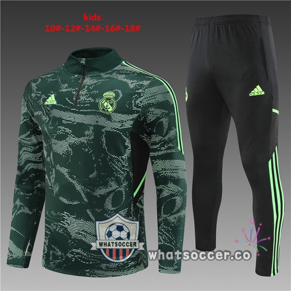 Real Madrid Kids Green Tracksuit 2022-2023