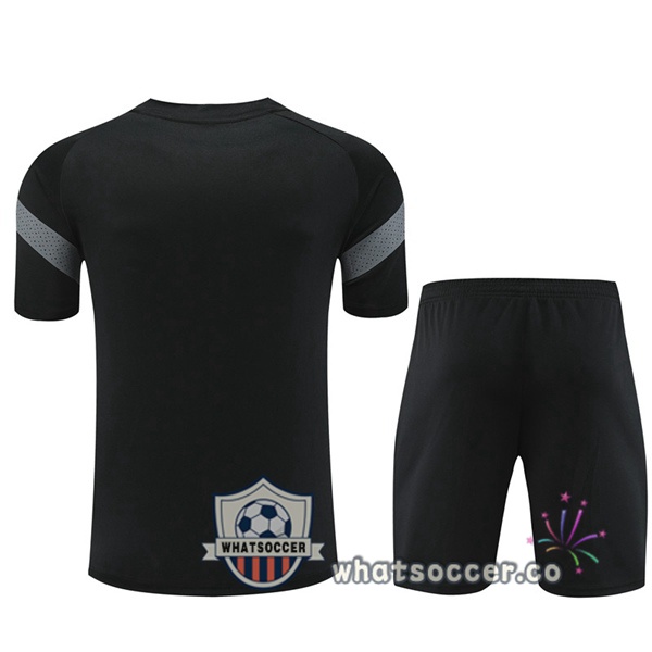 AC Milan Training T-Shirts + Shorts Black 2022-2023