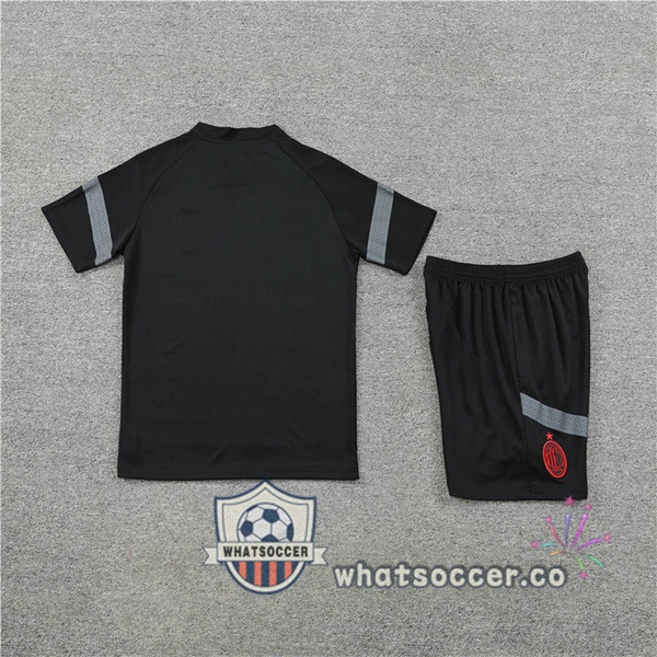 AC Milan Training T-Shirts + Shorts Black 2022-2023
