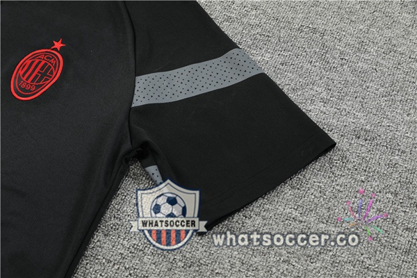AC Milan Training T-Shirts + Shorts Black 2022-2023