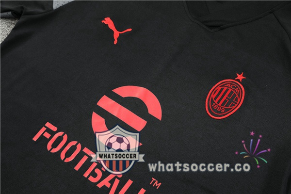 AC Milan Training T-Shirts + Shorts Black 2022-2023