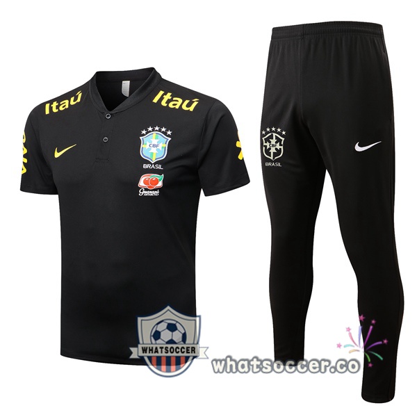 Training Polo Brazil + Pants Black 2022-2023