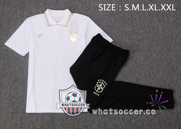 Training Polo Brazil + Pants White 2022-2023