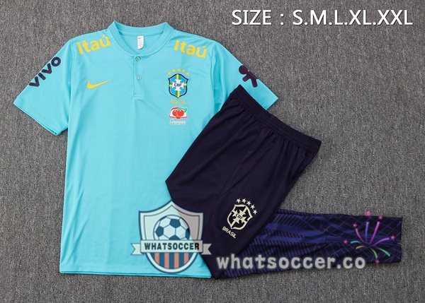 Training Polo Brazil + Pants Blue 2022-2023