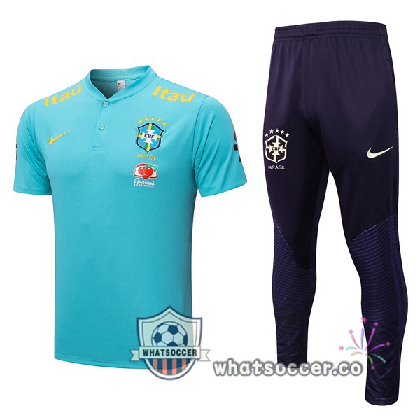 Training Polo Brazil + Pants Blue 2022-2023