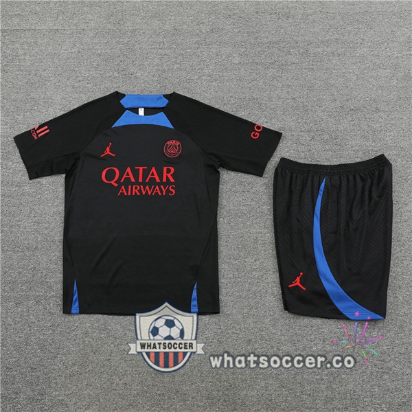 Paris PSG Training T-Shirts + Shorts Black 2022-2023