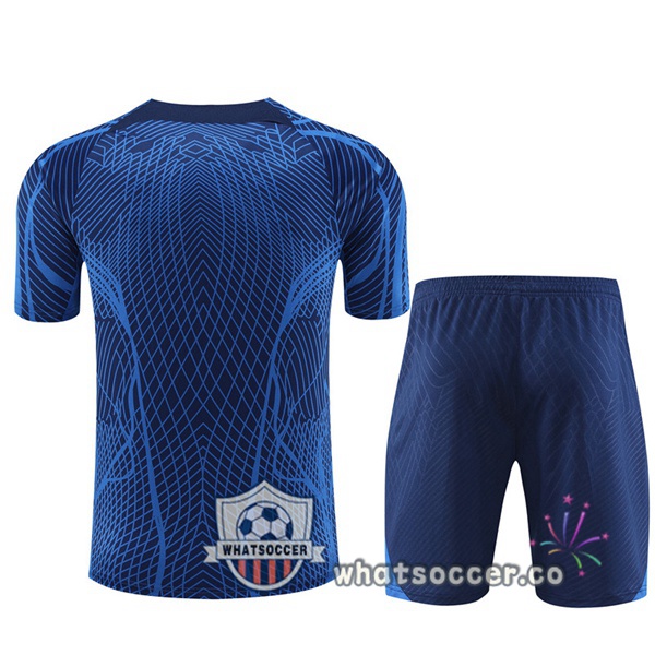 France Training T-Shirts + Shorts Blue 2022-2023