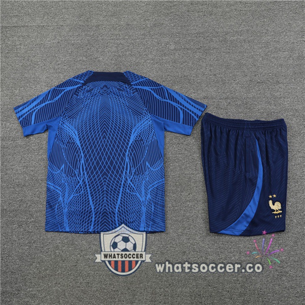 France Training T-Shirts + Shorts Blue 2022-2023
