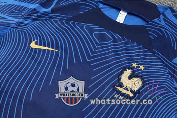 France Training T-Shirts + Shorts Blue 2022-2023