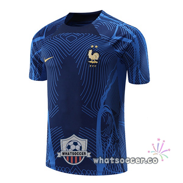 France Training T-Shirts Blue 2022-2023