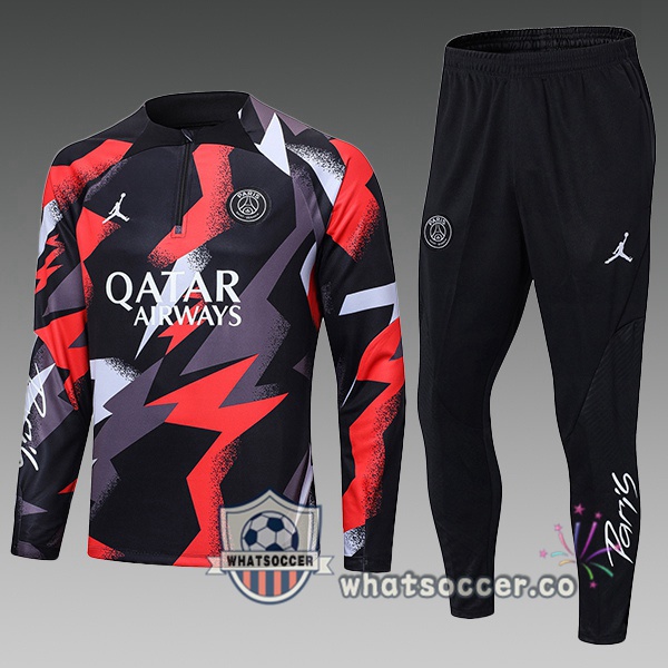 Paris PSG Kids Red Gray Tracksuit 2022-2023