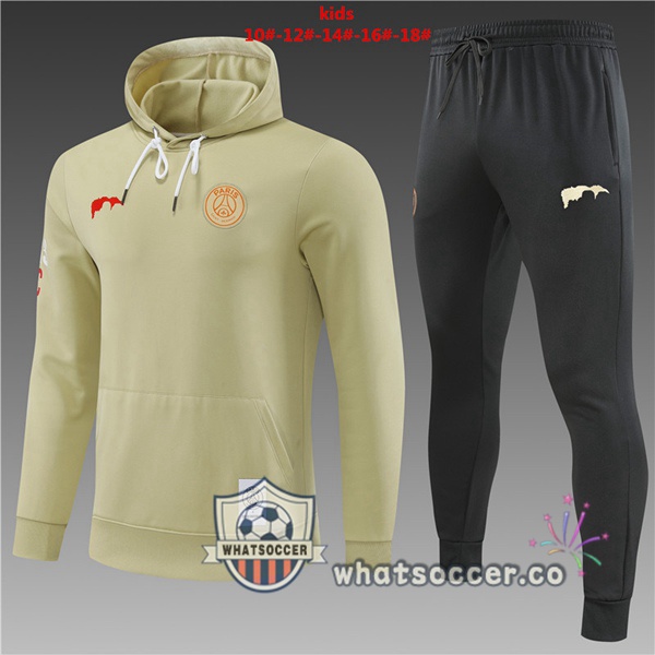 Paris PSG Kids Marron Black Hooded Jacket 2022-2023
