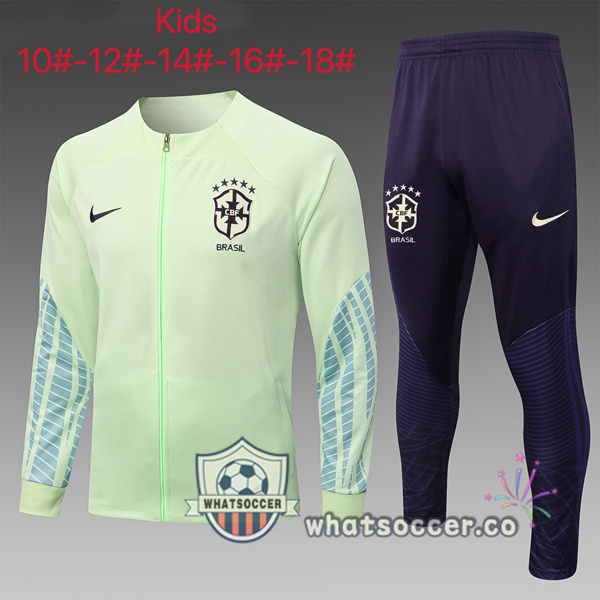 Brazil Kids Green Training Jacket 2022-2023