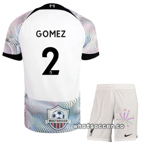 FC Liverpool (GOMEZ 2) Kids Away Soccer Jerseys White 2022-2023