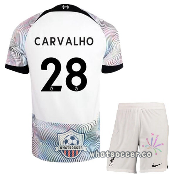 FC Liverpool (CARVALHO 28) Kids Away Soccer Jerseys White 2022-2023