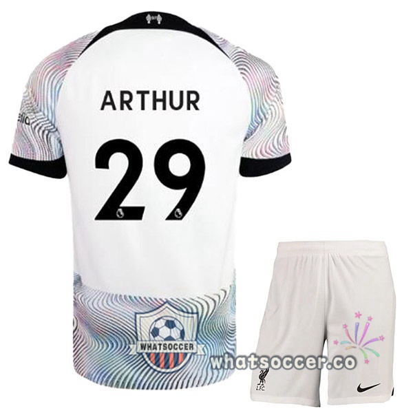 FC Liverpool (ARTHUR 29) Kids Away Soccer Jerseys White 2022-2023