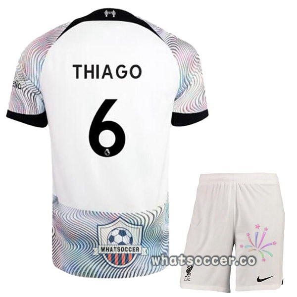 FC Liverpool (THIAGO 6) Kids Away Soccer Jerseys White 2022-2023