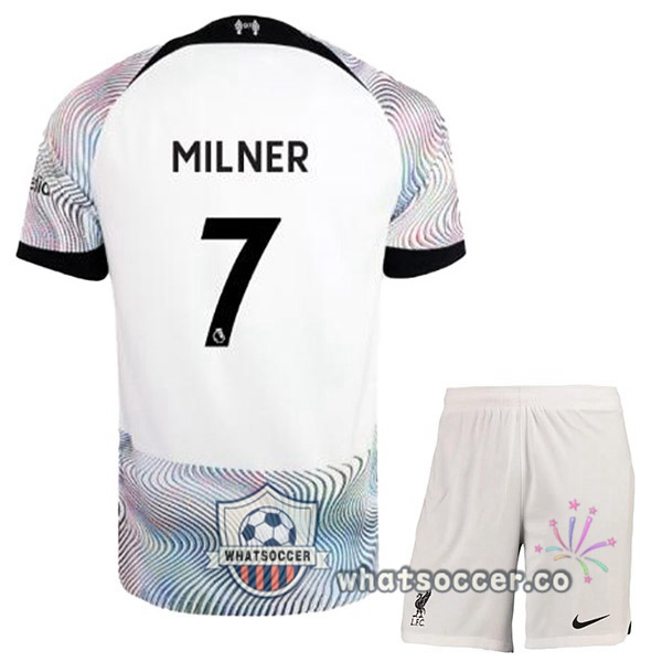 FC Liverpool (MILNER 7) Kids Away Soccer Jerseys White 2022-2023