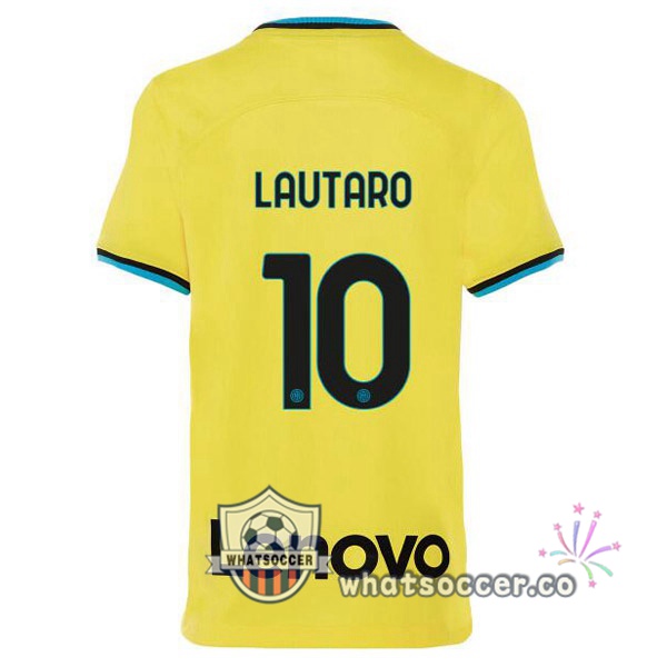 Inter Milan (LAUTARO 10) Third Soccer Jerseys Yellow 2022-2023