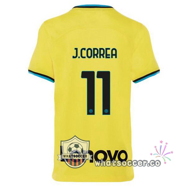 Inter Milan (J.CORREA 11) Third Soccer Jerseys Yellow 2022-2023