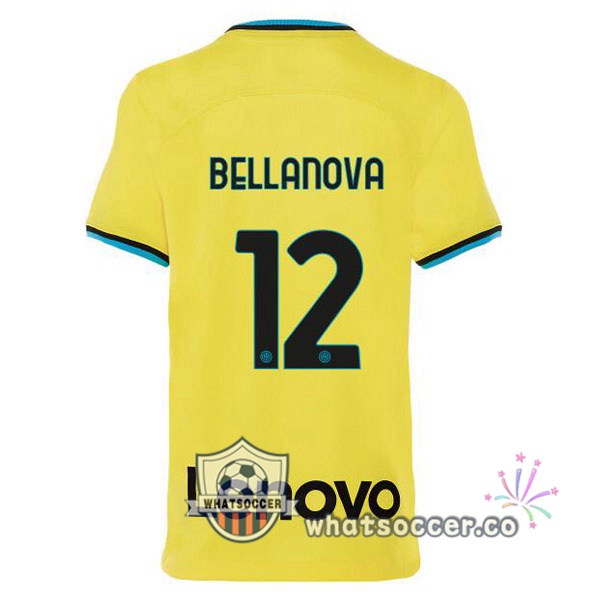 Inter Milan (BELLANOVA 12) Third Soccer Jerseys Yellow 2022-2023