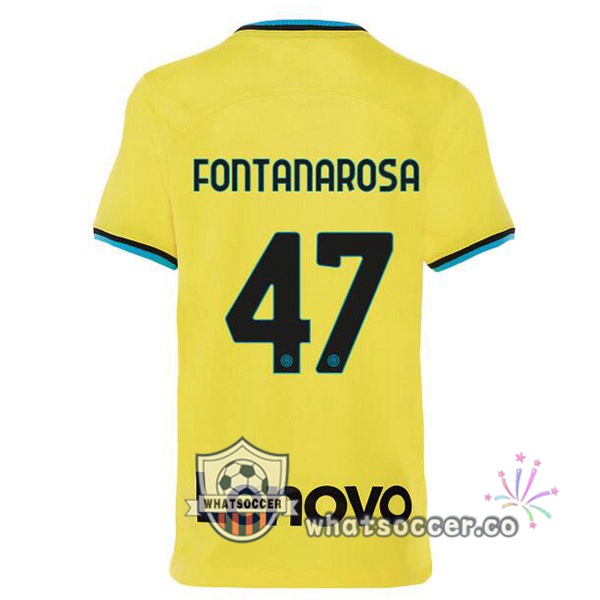Inter Milan (FONTANAROSA 47) Third Soccer Jerseys Yellow 2022-2023