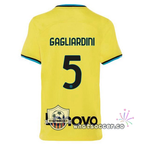 Inter Milan (GAGLIARDINI 5) Third Soccer Jerseys Yellow 2022-2023