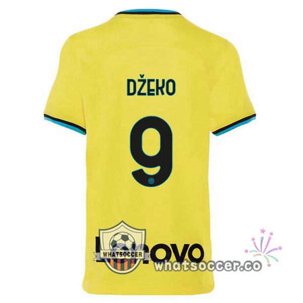 Inter Milan (DŽEKO 9) Third Soccer Jerseys Yellow 2022-2023