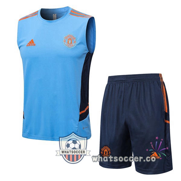Manchester United + Shorts Blue Soccer Vest 2022-2023