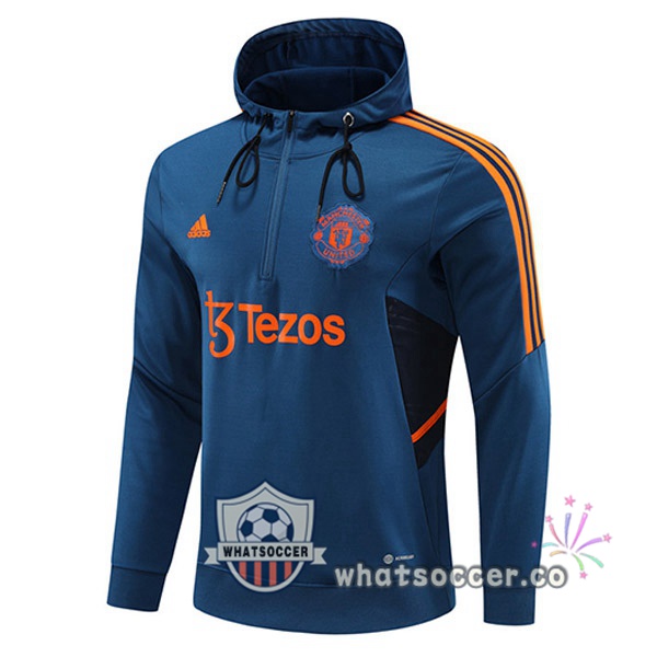 Manchester United Hooded Sweater Blue 2022-2023