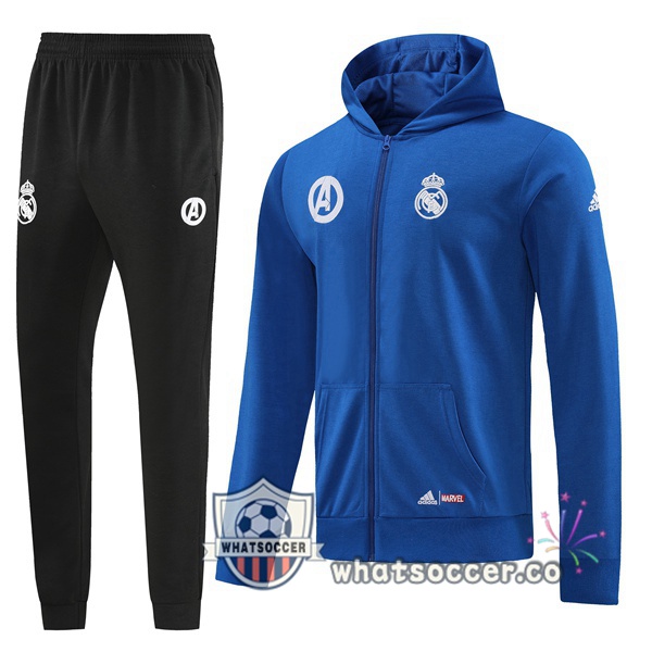 Real Madrid Blue Hooded Jacket 2022-2023