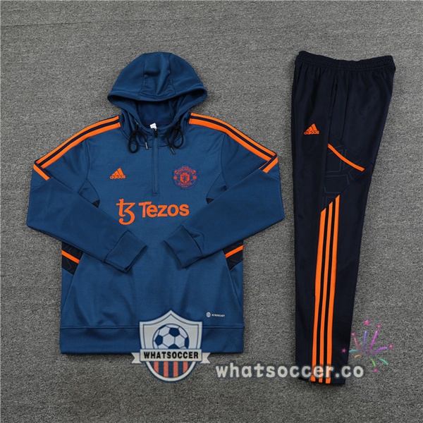 Manchester United Blue Hooded Jacket 2022-2023