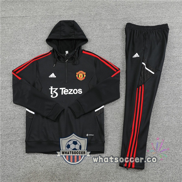 Manchester United Black Hooded Jacket 2022-2023