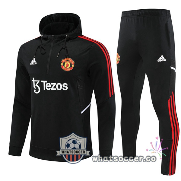 Manchester United Black Hooded Jacket 2022-2023