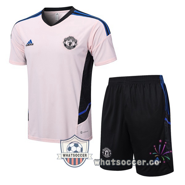 Manchester United Training T-Shirts+ Shorts Rose 2022-2023