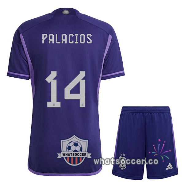 Argentina (PALACIOS 14) Kids Away Soccer Jerseys Purple 2022-2023