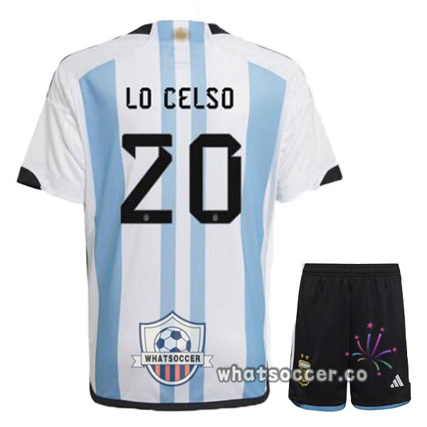 Argentina (MAC ALLISTER 20) Kids Home Soccer Jerseys Blue White 2022-2023