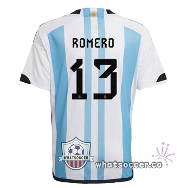 Argentina (ROMERO 13) Home Soccer Jerseys Blue White 2022-2023
