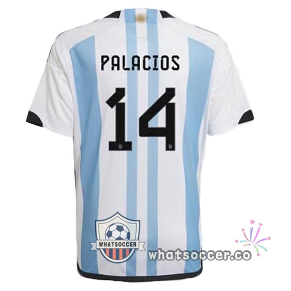 Argentina (PALACIOS 14) Home Soccer Jerseys Blue White 2022-2023